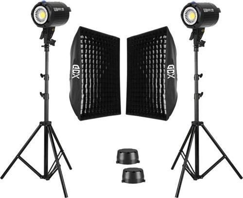HD-60W Led Video Işığı 2'li Full Set (60x90 Softbox + 260cm Işık Ayağı)