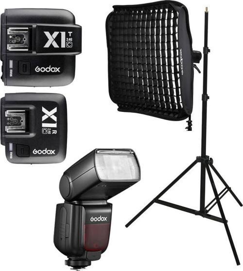 TT685II-C Canon Flaş Full Set (Tepe Flaş + X1 HSS Tetikleyici + Işık Ayağı + 60x60 Softbox)