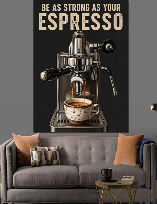 Espresso Makinesi Kahve Dükkanı Dekoratif Kanvas - Mdf Ahşap Tablo