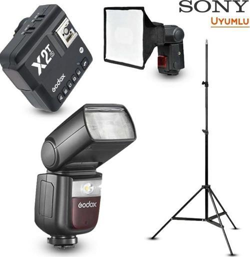 V860III-S Sony Flaş Full Set (Tepe Flaş + Tetikleyici + Ayak + Softbox)