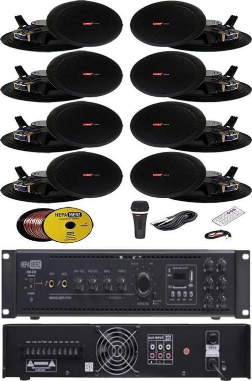Black Maxx Paket-4 Tavan Hoparlörü ve 6 Bölgeli Amfi Ses Sistemi Paketi (Full Set)