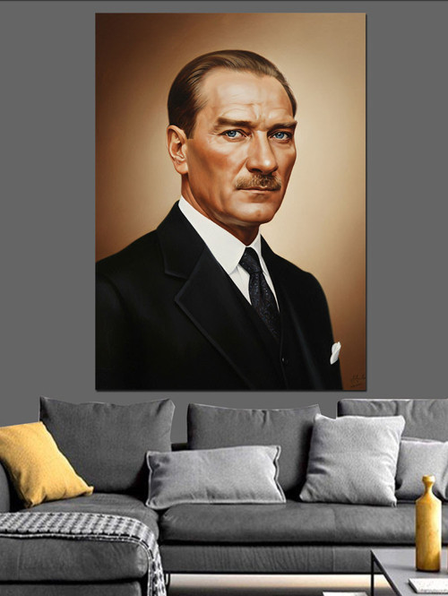 Mustafa Kemal Atatürk Dekoratif Kanvas - Mdf Ahşap Tablo