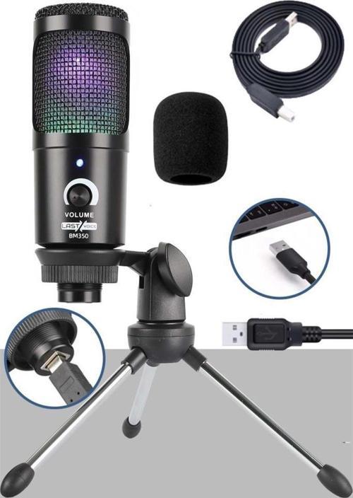 BM350 RGB USB Oyuncu ve Yayıncı Mikrofonu (Kayıt Gaming Tiktok Twitch Canlı yayın Discord Youtube)