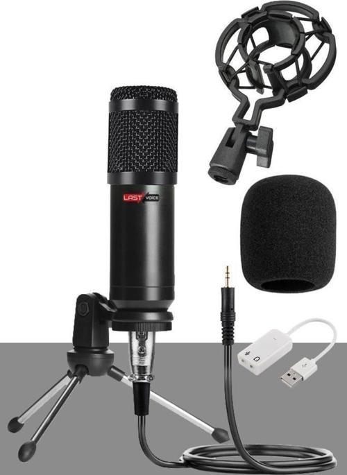 BM800 Full Siyah Youtuber Yayıncı Twitch Mikrofon + Mini Tripod + 7.1