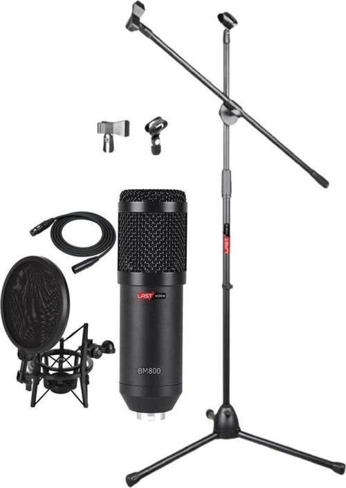 BM800 Mikrofon + Stand + Sh-101 Shock Mount Filtre Set