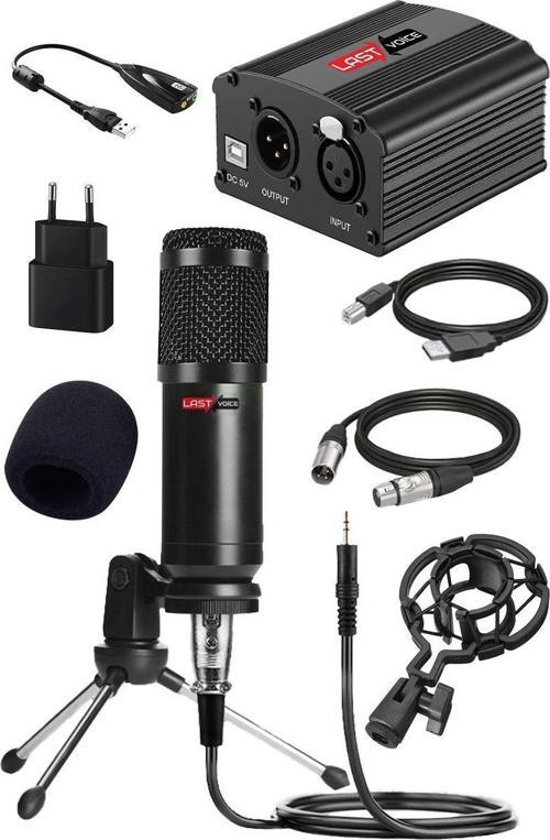 BM800GP PAK Condenser Mikrofon Phantom Power Mini Tripod Ses Kartı