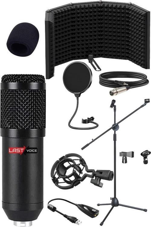 BM800PF Mikrofon Yalıtım Paneli Stand Filtre Shock Mount Set