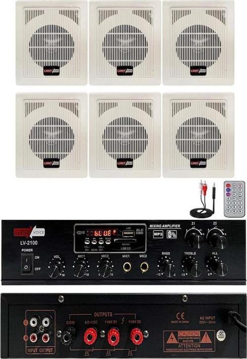 Eko Paket-3 Amfi ve Duvar Tipi Hoparlör Ses Sistemi Paketi