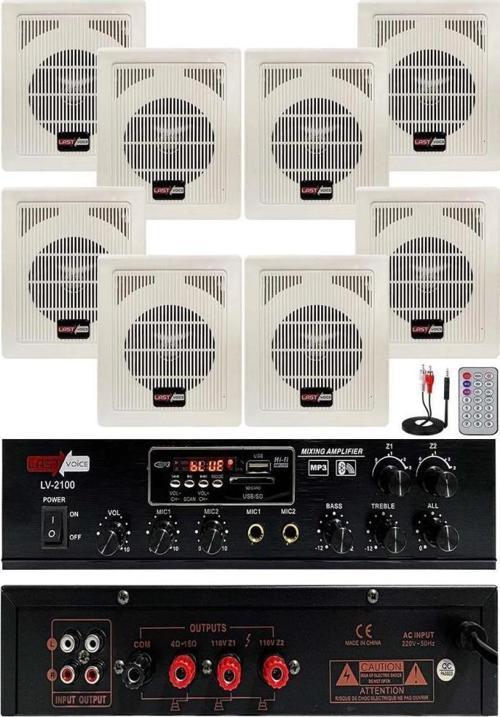 Eko Paket-4 Amfi ve Duvar Tipi Hoparlör Ses Sistemi Paketi