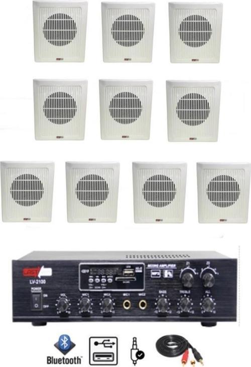 Eko Paket-5 Amfi ve Duvar Tipi Hoparlör Ses Sistemi Paketi