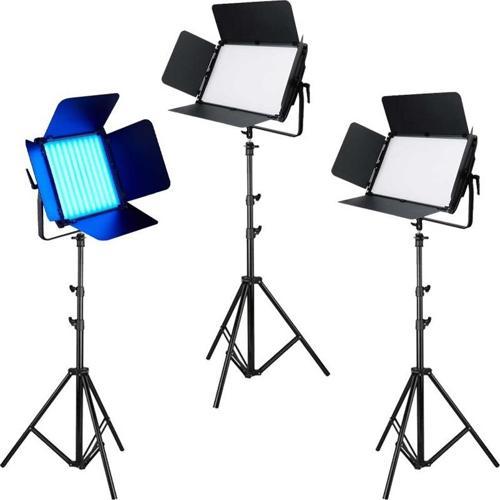 RGB'li Panel Led Video Işık Seti - 1700W