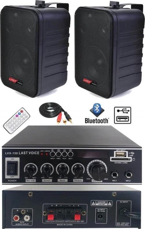 Ekonomi Wall Paket-2B Amfi ve Duvar Hoparlörü Seti (1 AMFİ + 2 HOPARLÖR)