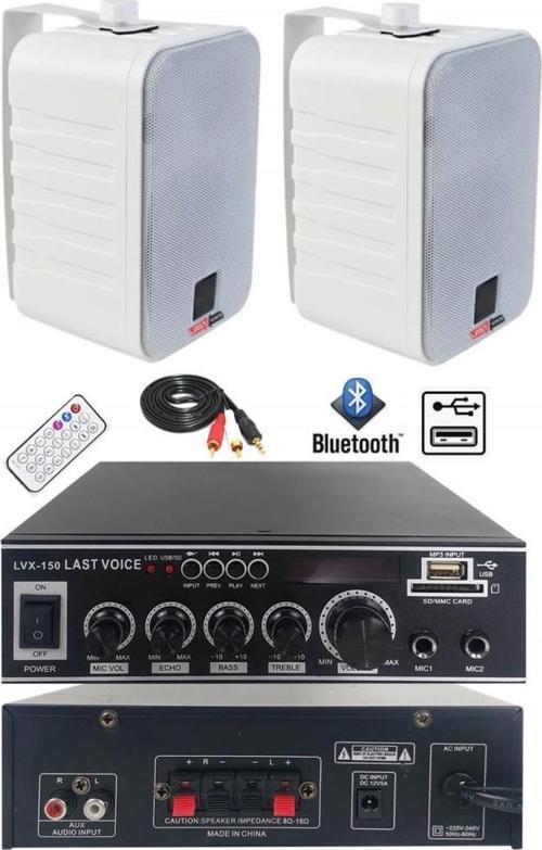 Ekonomi Wall Paket-2W Amfi ve Duvar Hoparlörü Seti (1 AMFİ + 2 HOPARLÖR)