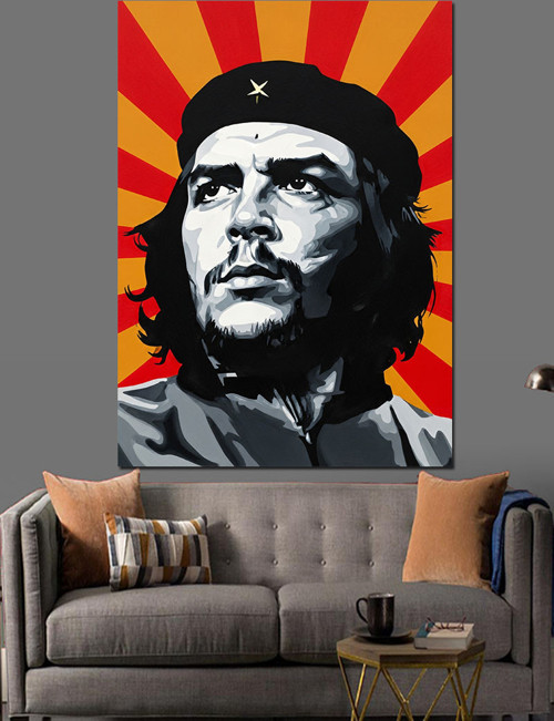 Che Guevara Portre Resmi Dekoratif Kanvas - Mdf Ahşap Tablo