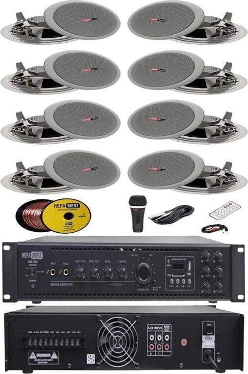 Maxx Paket-4 Tavan Hoparlörü ve 6 Bölgeli Amfi Ses Sistemi Paketi (Full Set)