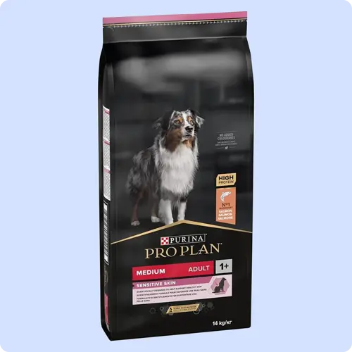 Medium Sensitive Skin Somonlu Orta Irk Yetişkin Köpek Maması 14 kg