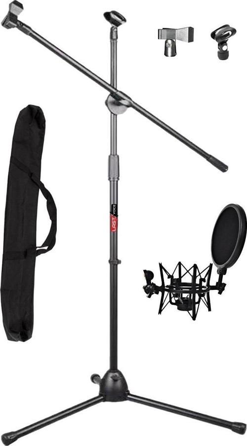 Ms06-SH101CS Mikrofon Standı + Filtreli Shock Mount Seti Çantalı