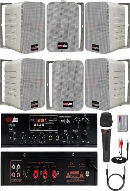 Soft Paket-4 Hoparlör Amfi Mikrofon Mağaza Ses Sistemi