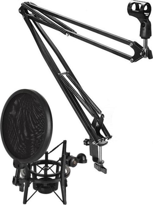 NB40 Masa Mikrofon Standı (Sehpa) + Sh-101 Pop Filtre ve Shock Mount Set