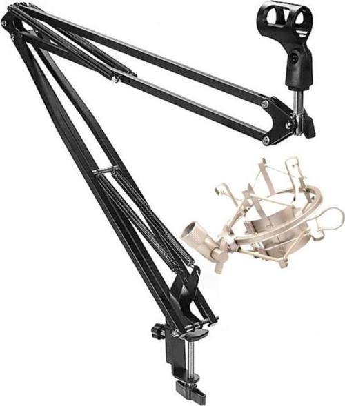 NB40 Pro Mikrofon Standı + SHM-02 Metal Shock Mount (50x50 Büyük Boy)