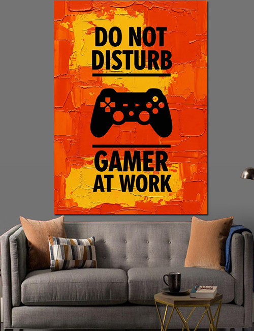 Gamer Oyuncu Kapı Yazısı Dekoratif Kanvas - Mdf Ahşap Tablo