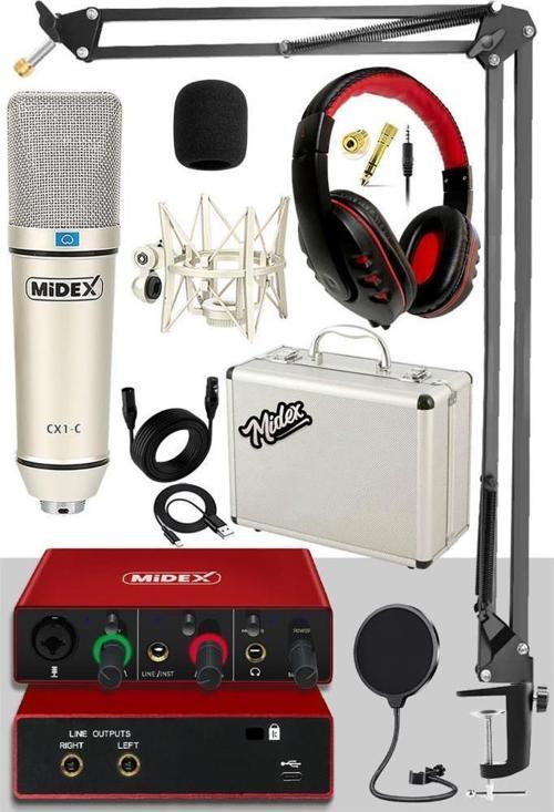 CX1 Mikrofon + GLX-500 PRO Ses Kartı + RS-30 Stereo Kulaklık Kayıt Ekipmanı