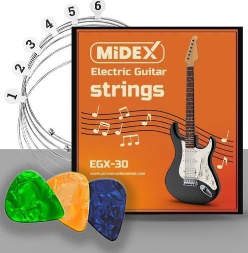 EGX-30 Elektro Gitar Teli Takımı ve Pena Seti