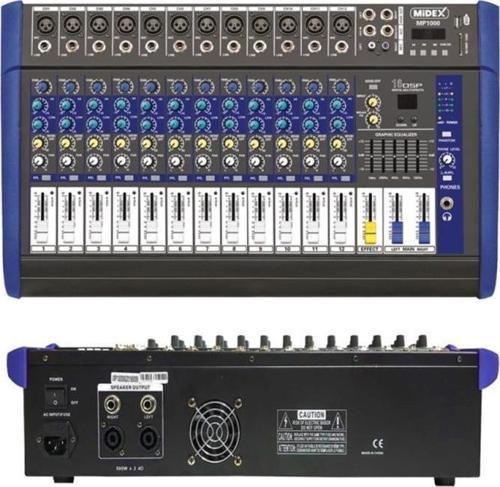 MP-1000 Power Mikser Amfi 2x500W 12 Kanal Dsp Efekt EQ Usb