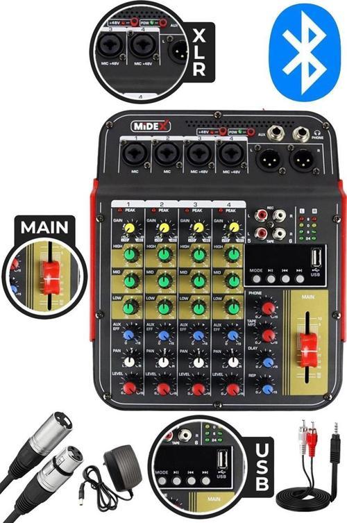 Vokal Paket-1 MX2020 Mikrofon ve MDX-04FXU Stüdyo Mikseri Kulaklık Full Set