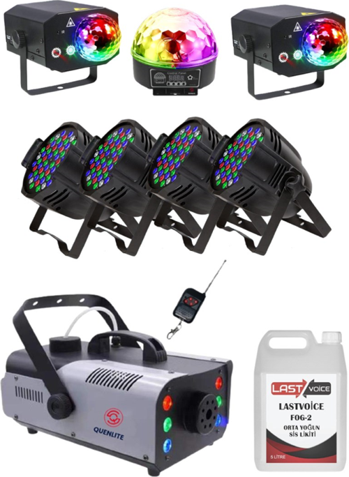 Sahne Işık Sistemi Start Paket-2 (Top Küre Led Par Lazer Sis Makinesi)