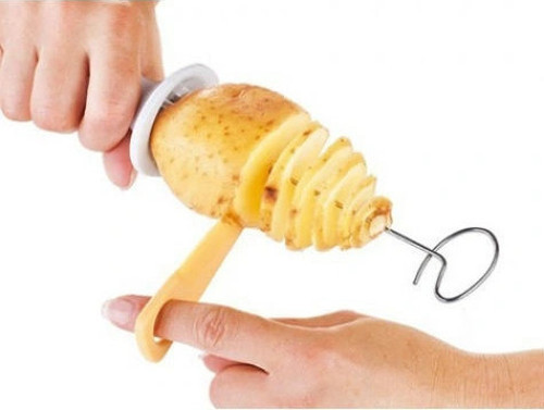 Spiral Patates Dilimleyici Aparat Çubukta Patates Cips Yapma