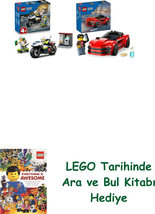 ® Araçlar Seti 123 (60455 + 60448) + Ara Ve Bul Kitabı Hediye