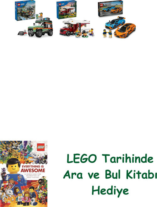 ® Araçlar Seti 278 (60447 + 60454 + 77238) + Ara Ve Bul Kitabı Hediye