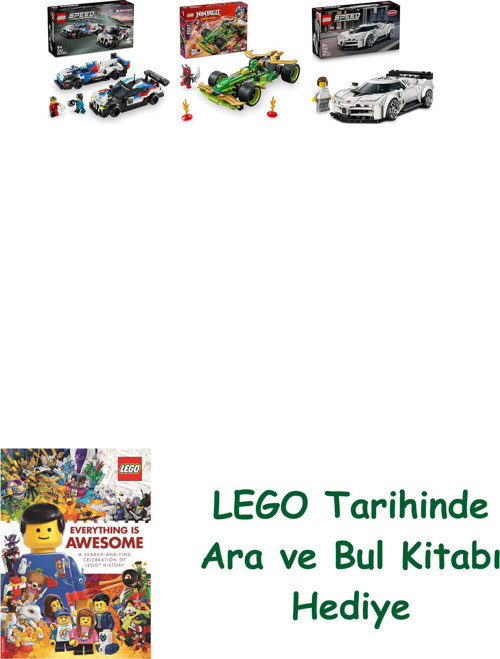 ® Araçlar Seti 292 (76922 + 71828 + 77240) + Ara Ve Bul Kitabı Hediye