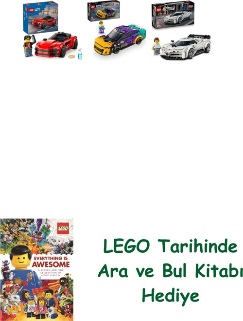 ® Araçlar Seti 244 (60448 + 76935 + 77240) + Ara Ve Bul Kitabı Hediye