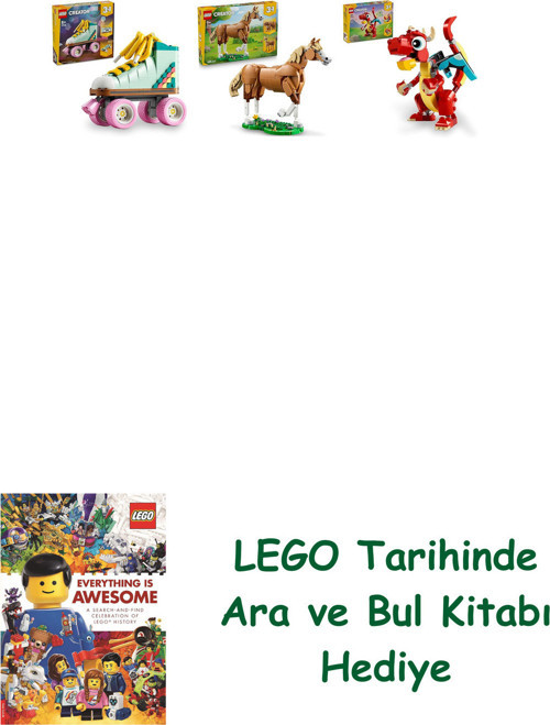 ® Creator Seti 195 (31148 + 31166 + 31145) + Ara Ve Bul Kitabı Hediye