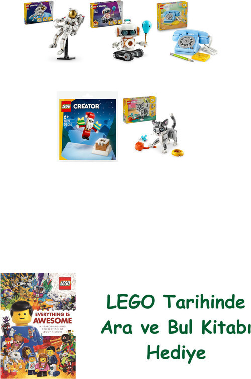 ® Creator Seti 338 (31152 + 31164 + 31174 + 30692 + 31163) + Ara Ve Bul Kitabı Hediye