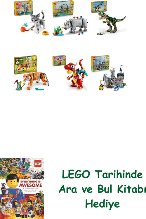 ® Creator Seti 440 (31163 + 31171 + 31151 + 31129 + 31145 + 31168) + Ara Ve Bul Kitabı Hediye