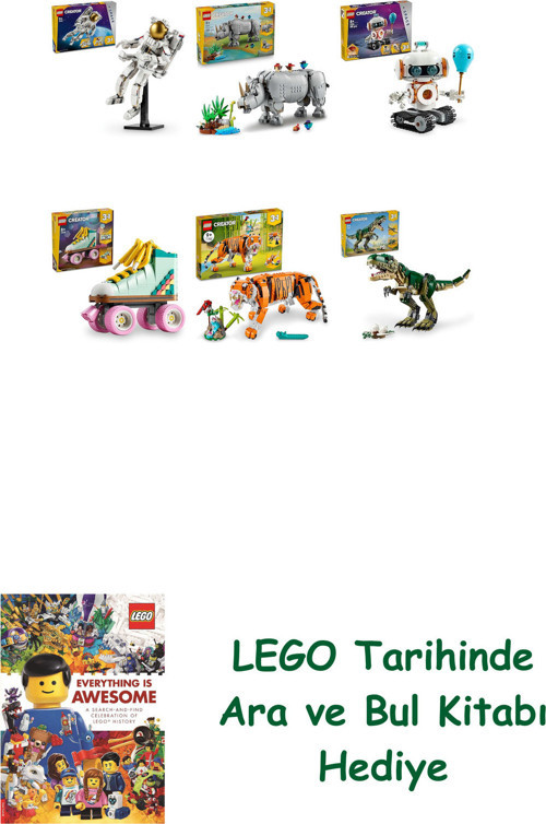 ® Creator Seti 479 (31152 + 31171 + 31164 + 31148 + 31129 + 31151) + Ara Ve Bul Kitabı Hediye