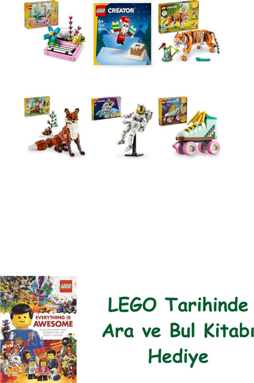 ® Creator Seti 464 (31169 + 30692 + 31129 + 31154 + 31152 + 31148) + Ara Ve Bul Kitabı Hediye