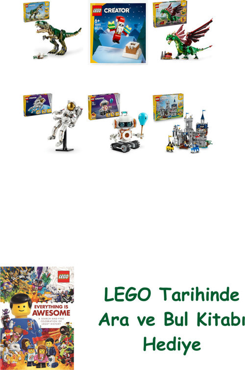 ® Creator Seti 439 (31151 + 30692 + 31161 + 31152 + 31164 + 31168) + Ara Ve Bul Kitabı Hediye