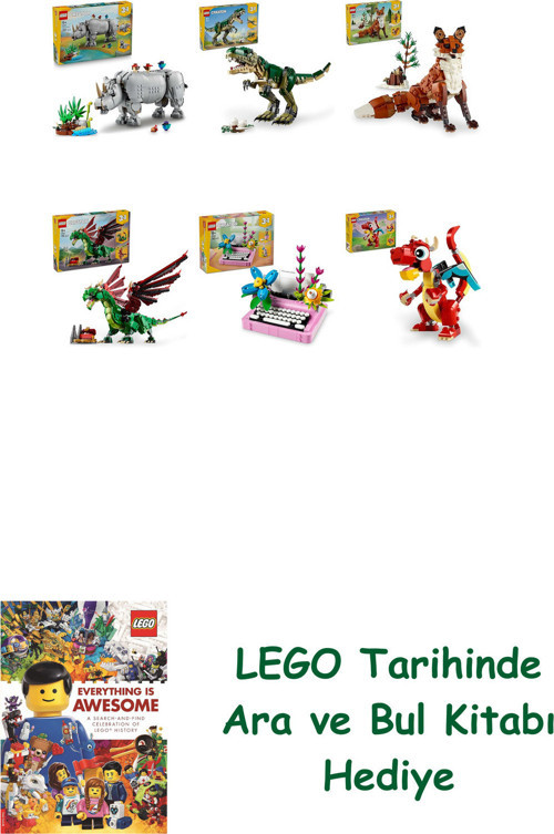 ® Creator Seti 494 (31171 + 31151 + 31154 + 31161 + 31169 + 31145) + Ara Ve Bul Kitabı Hediye