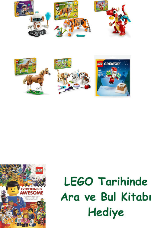 ® Creator Seti 410 (31164 + 31129 + 31145 + 31166 + 31137 + 30692) + Ara Ve Bul Kitabı Hediye