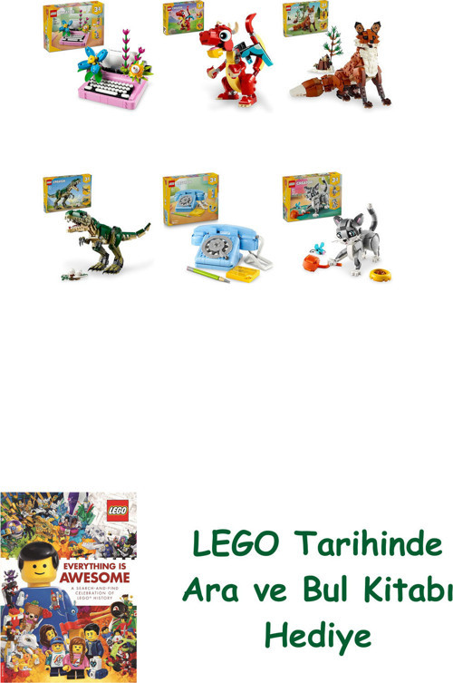 ® Creator Seti 426 (31169 + 31145 + 31154 + 31151 + 31174 + 31163) + Ara Ve Bul Kitabı Hediye