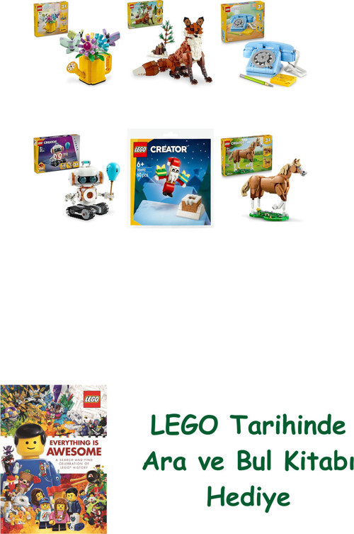 ® Creator Seti 446 (31149 + 31154 + 31174 + 31164 + 30692 + 31166) + Ara Ve Bul Kitabı Hediye