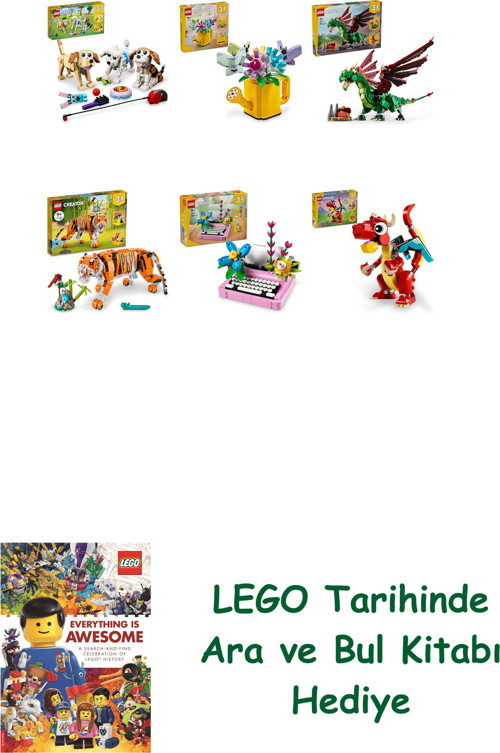 ® Creator Seti 418 (31137 + 31149 + 31161 + 31129 + 31169 + 31145) + Ara Ve Bul Kitabı Hediye