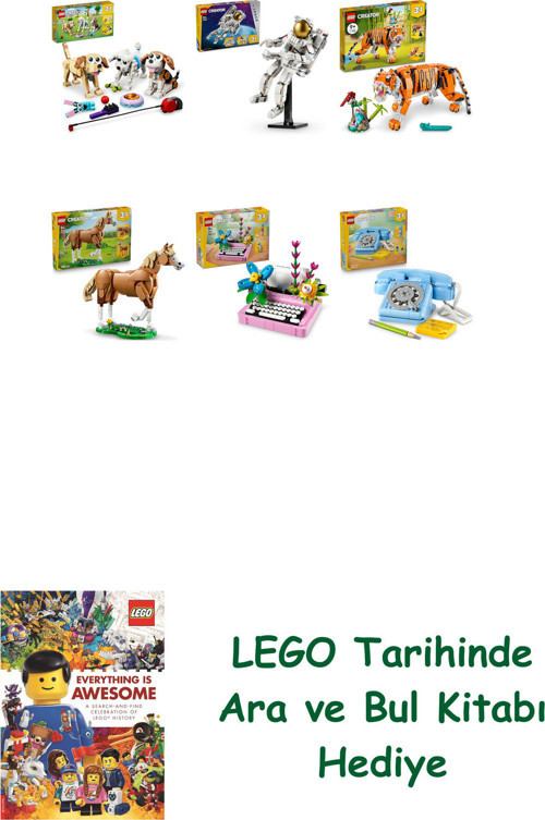 ® Creator Seti 488 (31137 + 31152 + 31129 + 31166 + 31169 + 31174) + Ara Ve Bul Kitabı Hediye