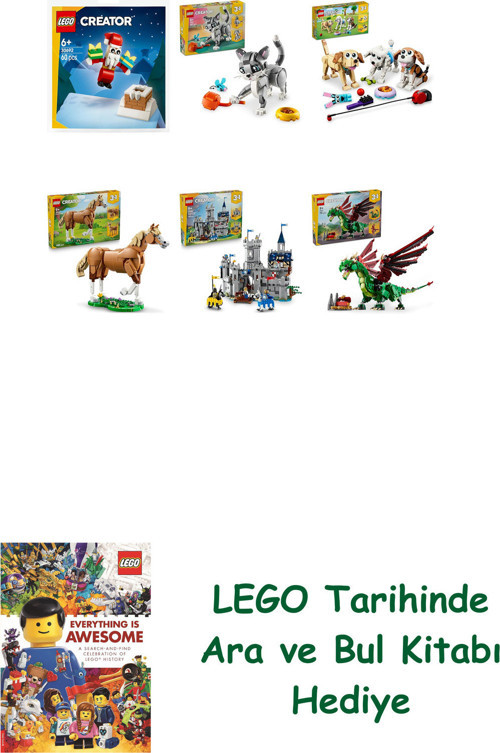 ® Creator Seti 427 (30692 + 31163 + 31137 + 31166 + 31168 + 31161) + Ara Ve Bul Kitabı Hediye