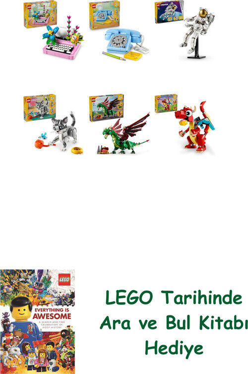 ® Creator Seti 450 (31169 + 31174 + 31152 + 31163 + 31161 + 31145) + Ara Ve Bul Kitabı Hediye