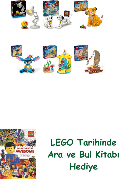 ® Disney Seti 432 (21357 + 43271 + 43243 + 43249 + 43235 + 43270) + Ara Ve Bul Kitabı Hediye